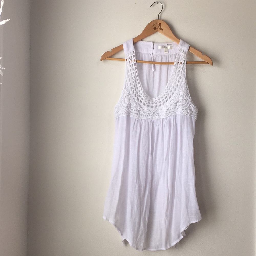 SPENSE Sheer White Top